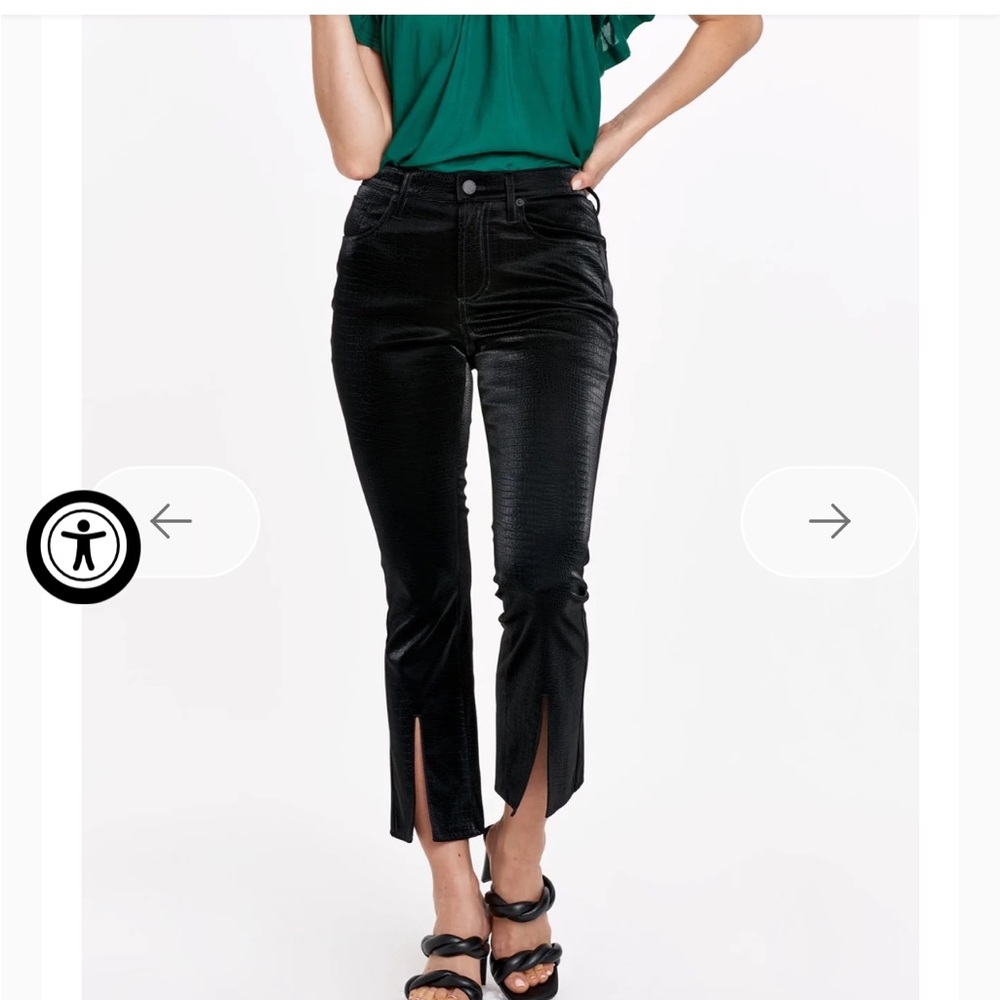 Dear John Jeanne Novelty Flare Black Embossed Textured Pants